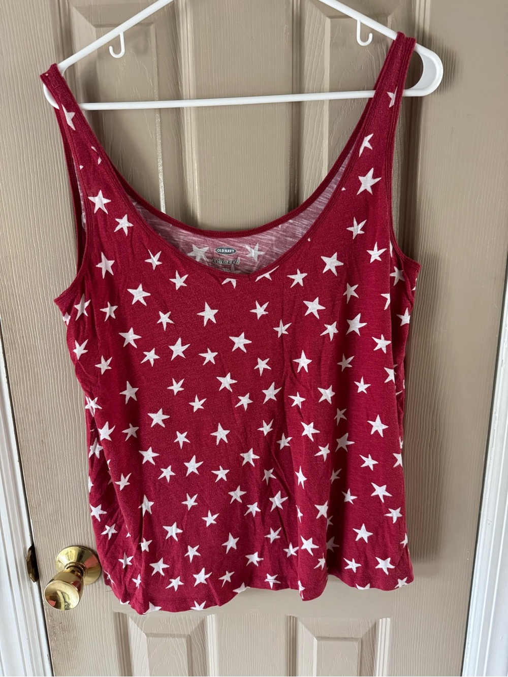 Old Navy Red Star-Print Scoop Tank